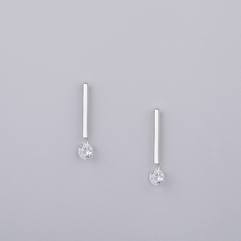 INZATT OL Minimalist Stick Bar Zircon Stud Earrings 2018 100% 925 Sterling Silver Fine Jewelry For Women Party Trendy Accessorie