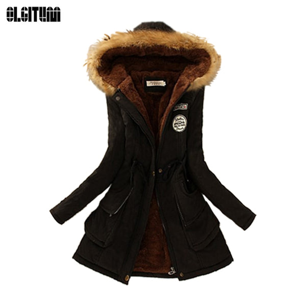 Winter women coat 2019 Women's Parka Casual Outwear Military Hooded fur Coat Down Jackets Winter Coat for Female CC001