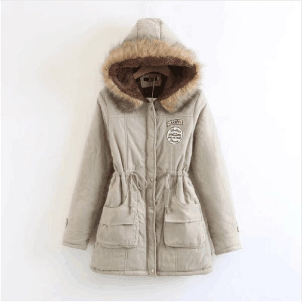 Winter women coat 2019 Women's Parka Casual Outwear Military Hooded fur Coat Down Jackets Winter Coat for Female CC001