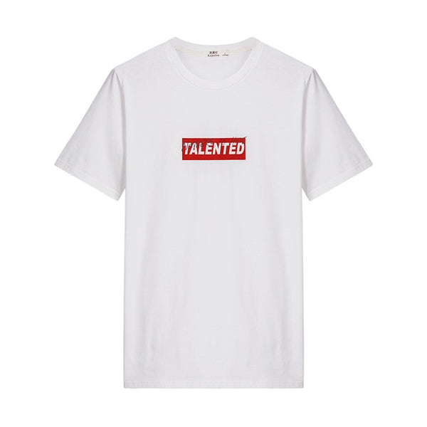 Enjeolon new T Shirt Men Summer Fashion o neck t shirt Slim Men T-shirt Casual words printing T-shirt Tops Tees 3XL T5107