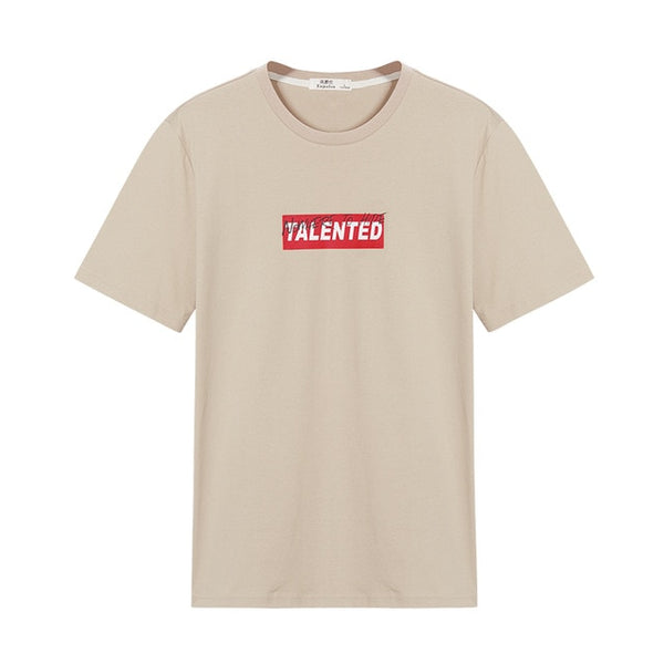 Enjeolon new T Shirt Men Summer Fashion o neck t shirt Slim Men T-shirt Casual words printing T-shirt Tops Tees 3XL T5107