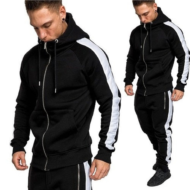 Tracksuits Men 2PC Outwear Sportsuit Sets Male Sweatshirts Men Set Clothing+Pants Hoodies Plus Size Moleton Masculino Coats 2019