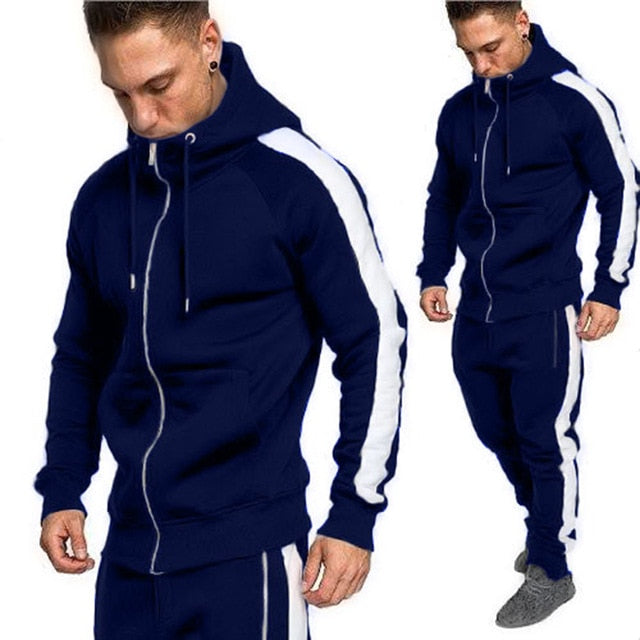 Tracksuits Men 2PC Outwear Sportsuit Sets Male Sweatshirts Men Set Clothing+Pants Hoodies Plus Size Moleton Masculino Coats 2019