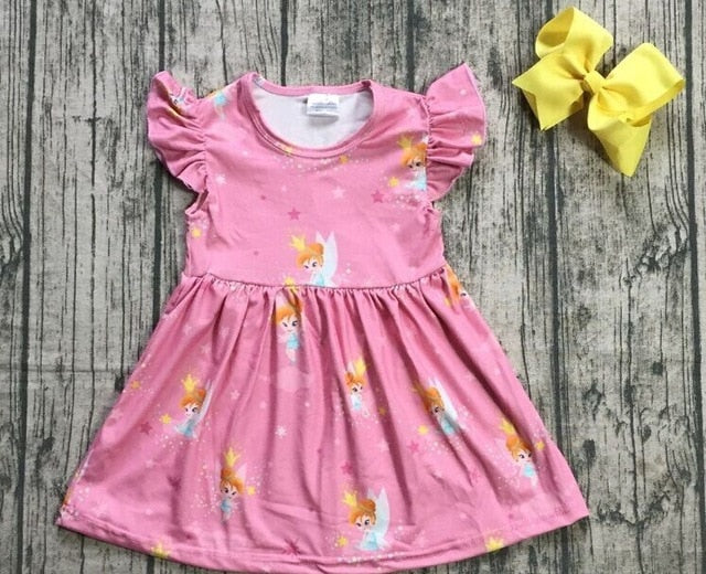 new arrivals summer baby girls children clothes short sleeve kenn length dress milk silk princess match accessory kids boutique