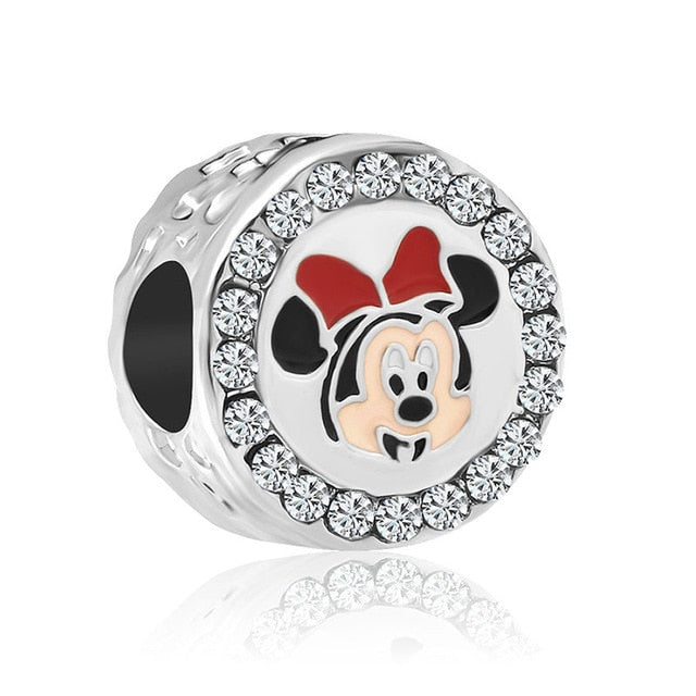 1pc european silver mickey minnie diy bead fit Original Pandora charms silver 925 Bracelet trinket jewelry for women S006