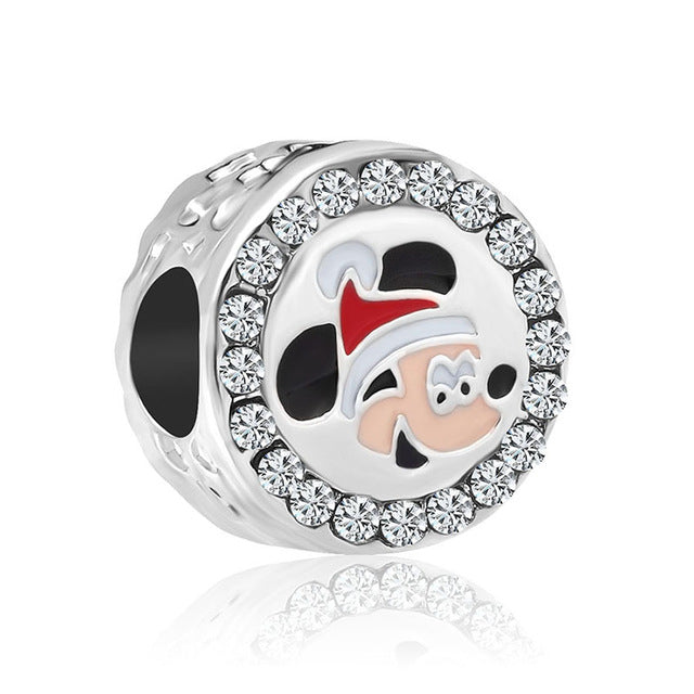 1pc european silver mickey minnie diy bead fit Original Pandora charms silver 925 Bracelet trinket jewelry for women S006