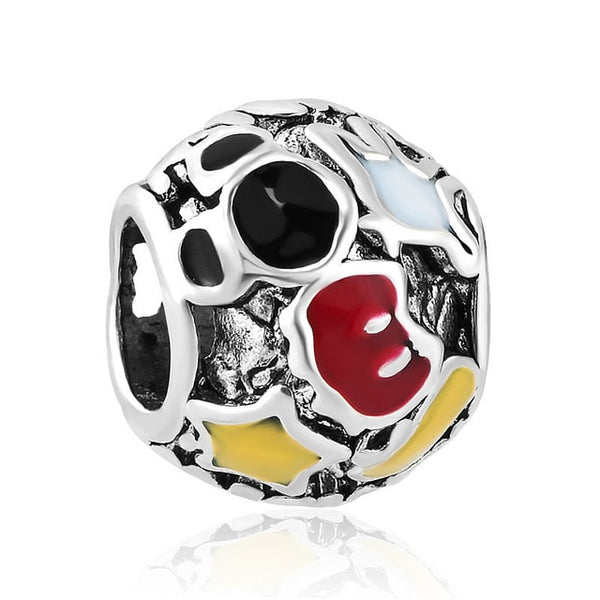 1pc european silver mickey minnie diy bead fit Original Pandora charms silver 925 Bracelet trinket jewelry for women S006