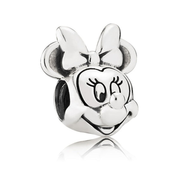 1pc european silver mickey minnie diy bead fit Original Pandora charms silver 925 Bracelet trinket jewelry for women S006