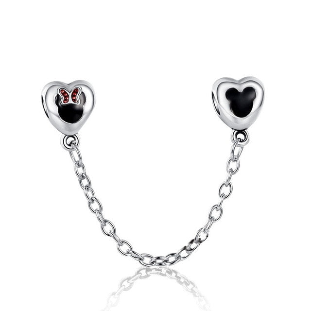 1pc european silver mickey minnie diy bead fit Original Pandora charms silver 925 Bracelet trinket jewelry for women S006