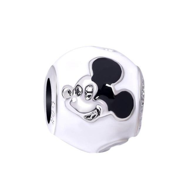 1pc european silver mickey minnie diy bead fit Original Pandora charms silver 925 Bracelet trinket jewelry for women S006