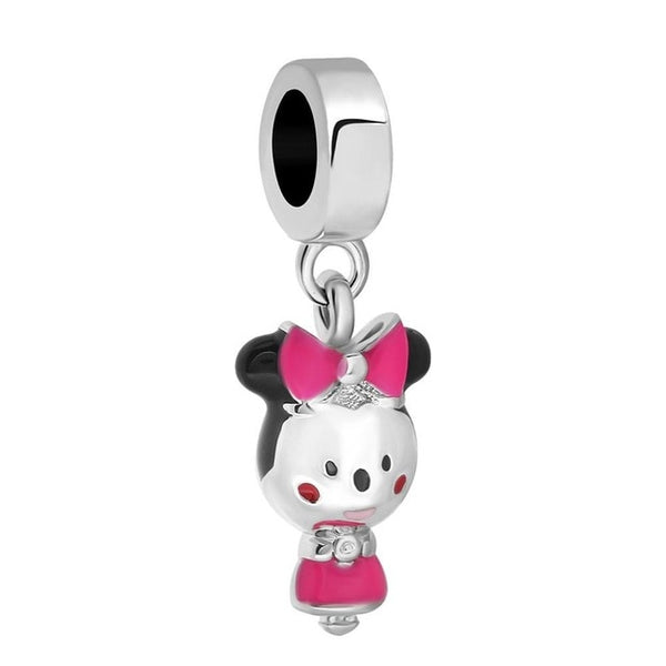 1pc european silver mickey minnie diy bead fit Original Pandora charms silver 925 Bracelet trinket jewelry for women S006