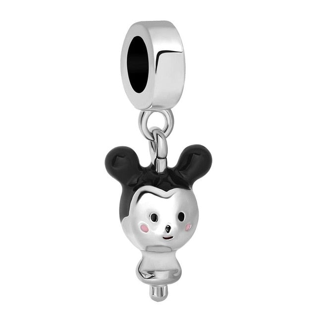 1pc european silver mickey minnie diy bead fit Original Pandora charms silver 925 Bracelet trinket jewelry for women S006