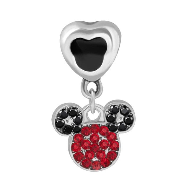 1pc european silver mickey minnie diy bead fit Original Pandora charms silver 925 Bracelet trinket jewelry for women S006