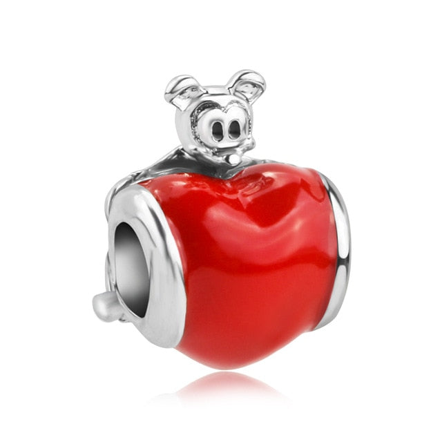1pc european silver mickey minnie diy bead fit Original Pandora charms silver 925 Bracelet trinket jewelry for women S006