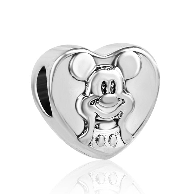 1pc european silver mickey minnie diy bead fit Original Pandora charms silver 925 Bracelet trinket jewelry for women S006