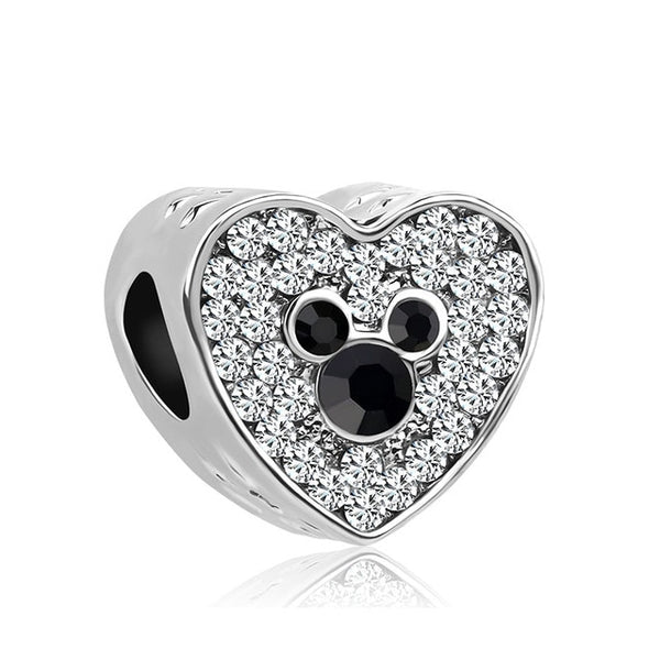 1pc european silver mickey minnie diy bead fit Original Pandora charms silver 925 Bracelet trinket jewelry for women S006