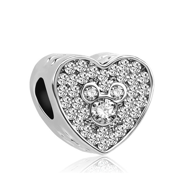 1pc european silver mickey minnie diy bead fit Original Pandora charms silver 925 Bracelet trinket jewelry for women S006