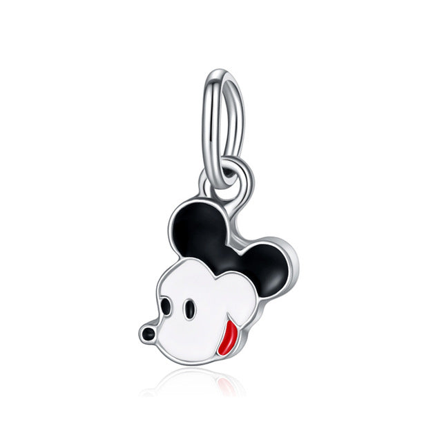1pc european silver mickey minnie diy bead fit Original Pandora charms silver 925 Bracelet trinket jewelry for women S006