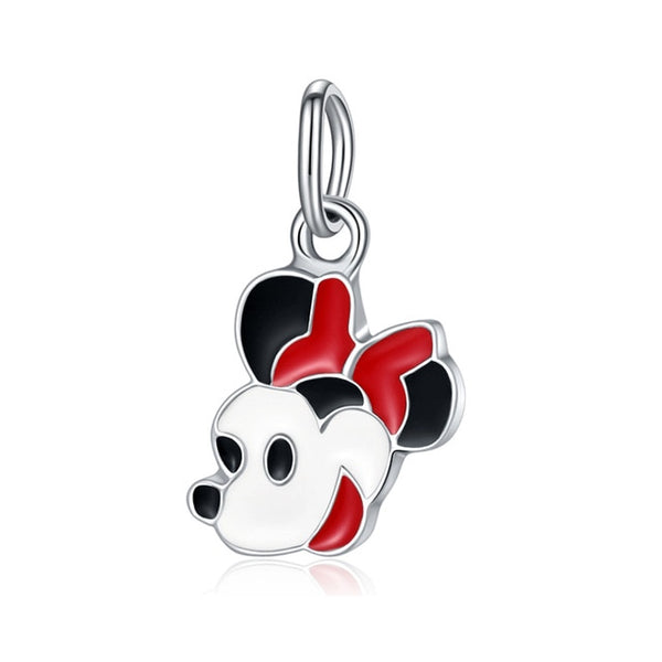 1pc european silver mickey minnie diy bead fit Original Pandora charms silver 925 Bracelet trinket jewelry for women S006
