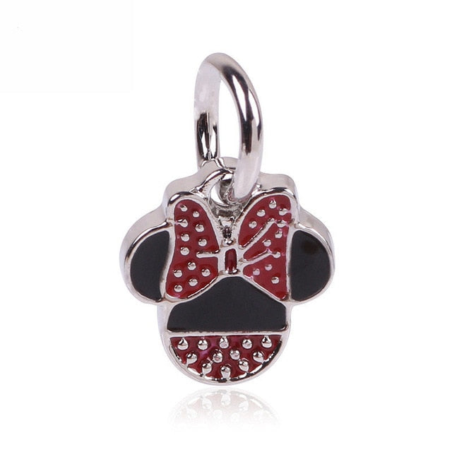 1pc european silver mickey minnie diy bead fit Original Pandora charms silver 925 Bracelet trinket jewelry for women S006