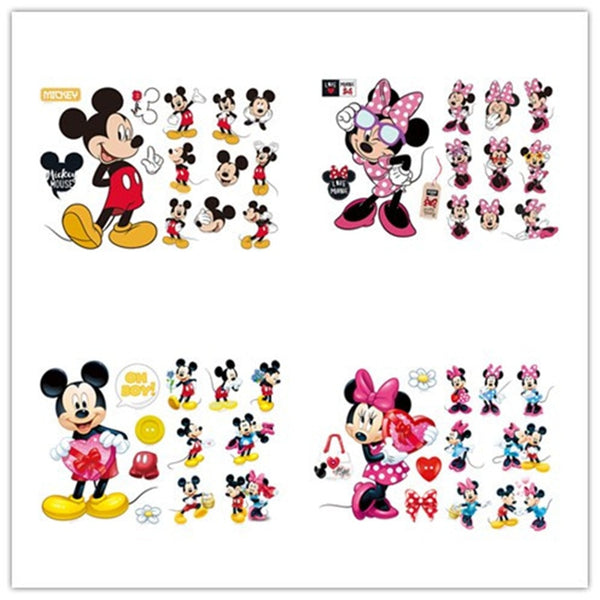 Cartoon Mickey Minnie Mouse baby home decals wall stickers for kids room baby bedroom wall art nursery amusement park DIY poster