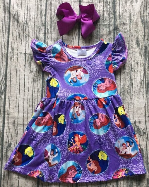 new arrivals summer baby girls children clothes short sleeve kenn length dress milk silk princess match accessory kids boutique