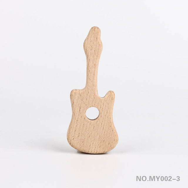 TYRY.HU Wooden Teethers Animal Shape Baby Teether Beads Toy BPA FREE Natural Safe Food Grade Baby Shower Gift DIY Jewelry Making