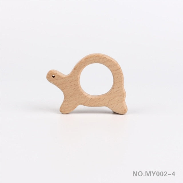 TYRY.HU Wooden Teethers Animal Shape Baby Teether Beads Toy BPA FREE Natural Safe Food Grade Baby Shower Gift DIY Jewelry Making