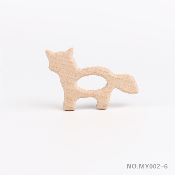 TYRY.HU Wooden Teethers Animal Shape Baby Teether Beads Toy BPA FREE Natural Safe Food Grade Baby Shower Gift DIY Jewelry Making