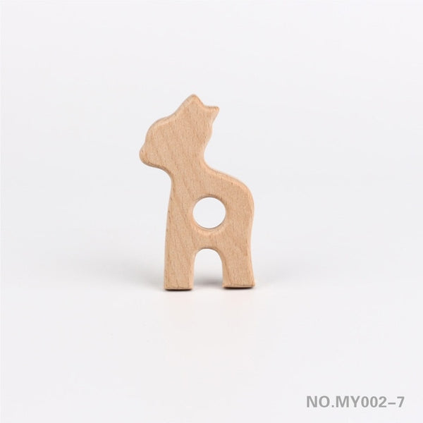 TYRY.HU Wooden Teethers Animal Shape Baby Teether Beads Toy BPA FREE Natural Safe Food Grade Baby Shower Gift DIY Jewelry Making