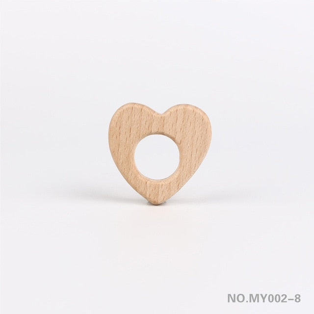 TYRY.HU Wooden Teethers Animal Shape Baby Teether Beads Toy BPA FREE Natural Safe Food Grade Baby Shower Gift DIY Jewelry Making