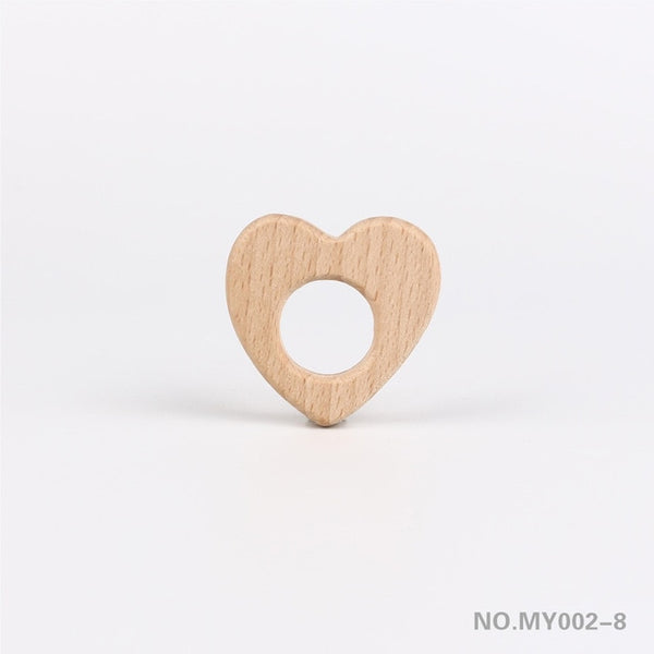 TYRY.HU Wooden Teethers Animal Shape Baby Teether Beads Toy BPA FREE Natural Safe Food Grade Baby Shower Gift DIY Jewelry Making