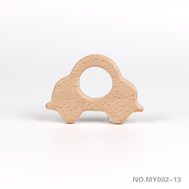 TYRY.HU Wooden Teethers Animal Shape Baby Teether Beads Toy BPA FREE Natural Safe Food Grade Baby Shower Gift DIY Jewelry Making