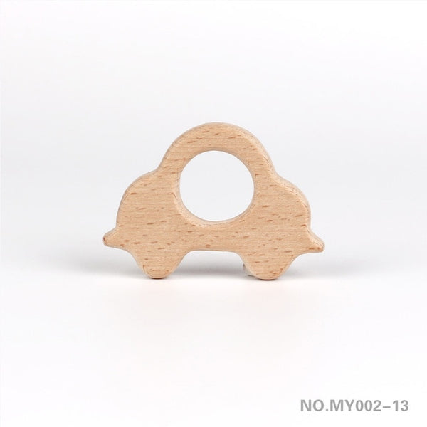 TYRY.HU Wooden Teethers Animal Shape Baby Teether Beads Toy BPA FREE Natural Safe Food Grade Baby Shower Gift DIY Jewelry Making