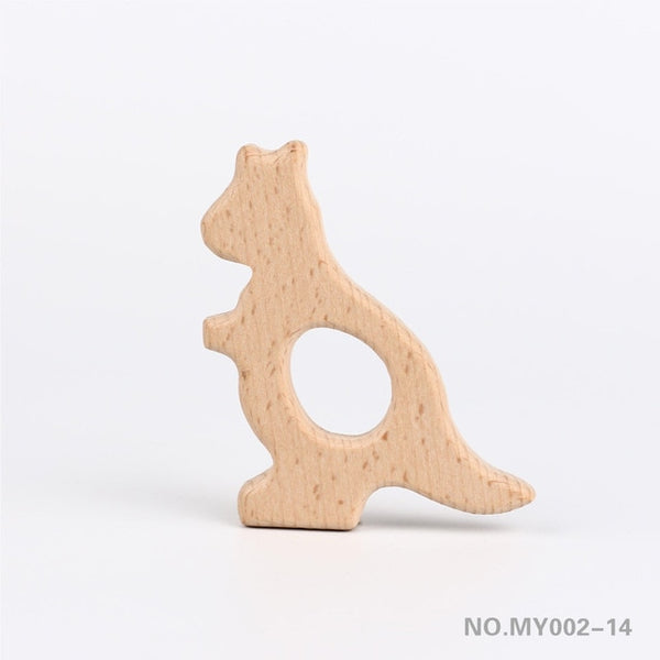 TYRY.HU Wooden Teethers Animal Shape Baby Teether Beads Toy BPA FREE Natural Safe Food Grade Baby Shower Gift DIY Jewelry Making