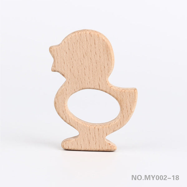 TYRY.HU Wooden Teethers Animal Shape Baby Teether Beads Toy BPA FREE Natural Safe Food Grade Baby Shower Gift DIY Jewelry Making