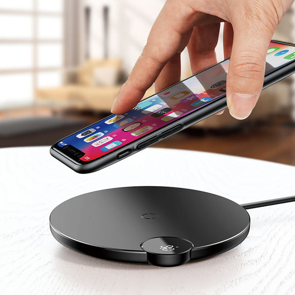 Baseus LED Qi Wireless Charger For iPhone Xs Max XR X 8 10W Fast Wirless Wireless Charging Pad For Samsung S9 S8 Xiaomi MIX 3 2s