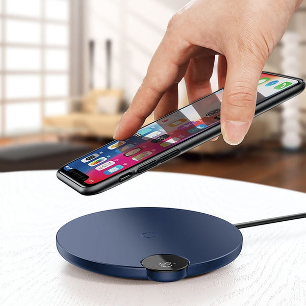Baseus LED Qi Wireless Charger For iPhone Xs Max XR X 8 10W Fast Wirless Wireless Charging Pad For Samsung S9 S8 Xiaomi MIX 3 2s