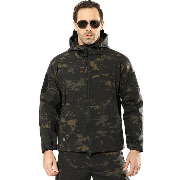 Softshell Jacket Men Fleece Waterproof Windproof Warm Winter Camouflage Windbreaker Hiking Hunting Coat Military Jacket Tactical