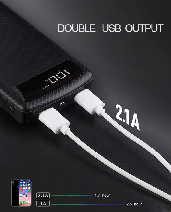 20000mAh power bank  with LED digital display SCUD external battery dual USB highspeed fast charge slim portable powerbank 2.1A