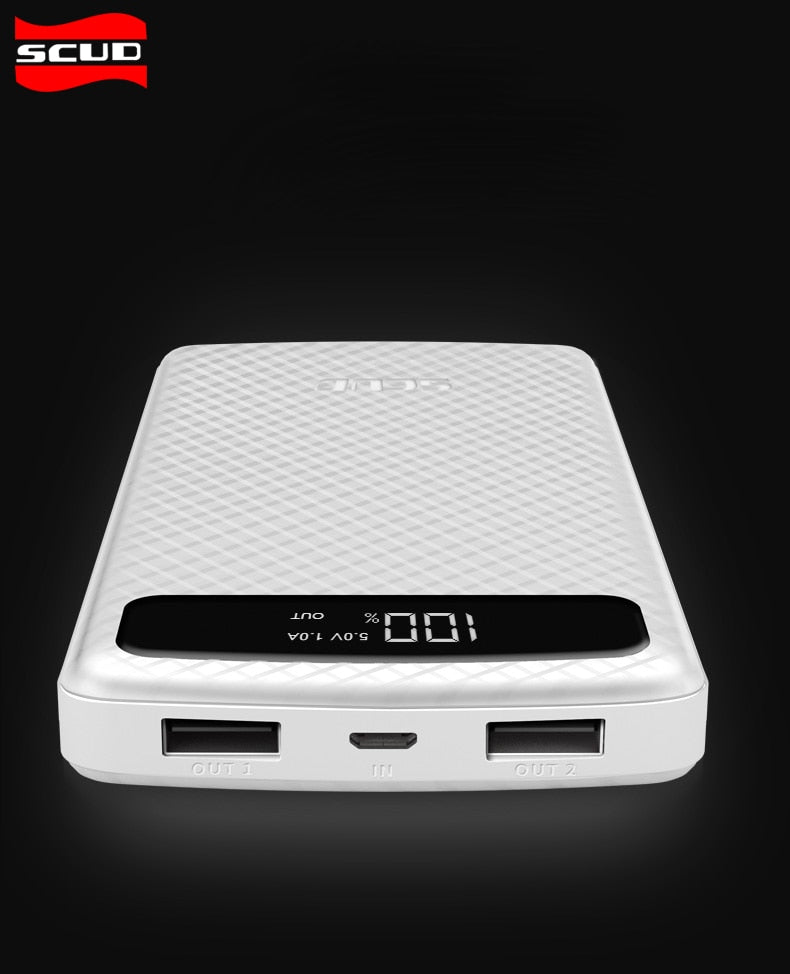 20000mAh power bank  with LED digital display SCUD external battery dual USB highspeed fast charge slim portable powerbank 2.1A