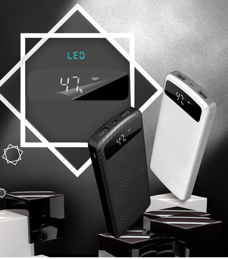 20000mAh power bank  with LED digital display SCUD external battery dual USB highspeed fast charge slim portable powerbank 2.1A