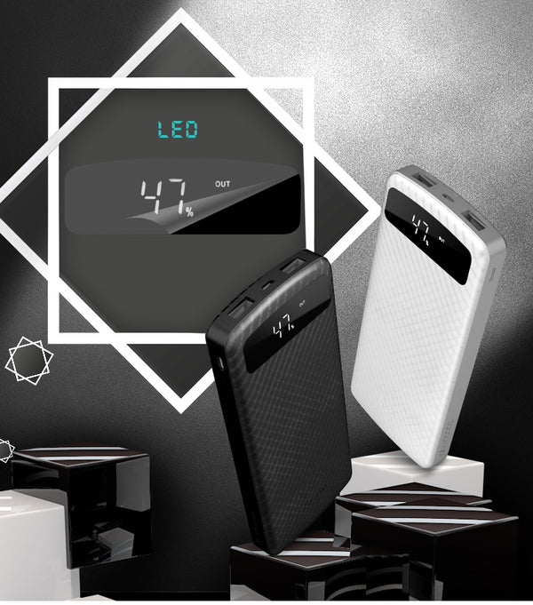 20000mAh power bank  with LED digital display SCUD external battery dual USB highspeed fast charge slim portable powerbank 2.1A