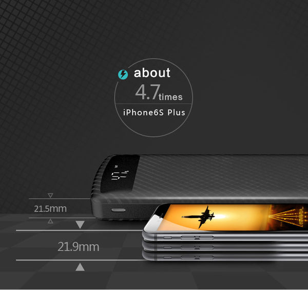 20000mAh power bank  with LED digital display SCUD external battery dual USB highspeed fast charge slim portable powerbank 2.1A