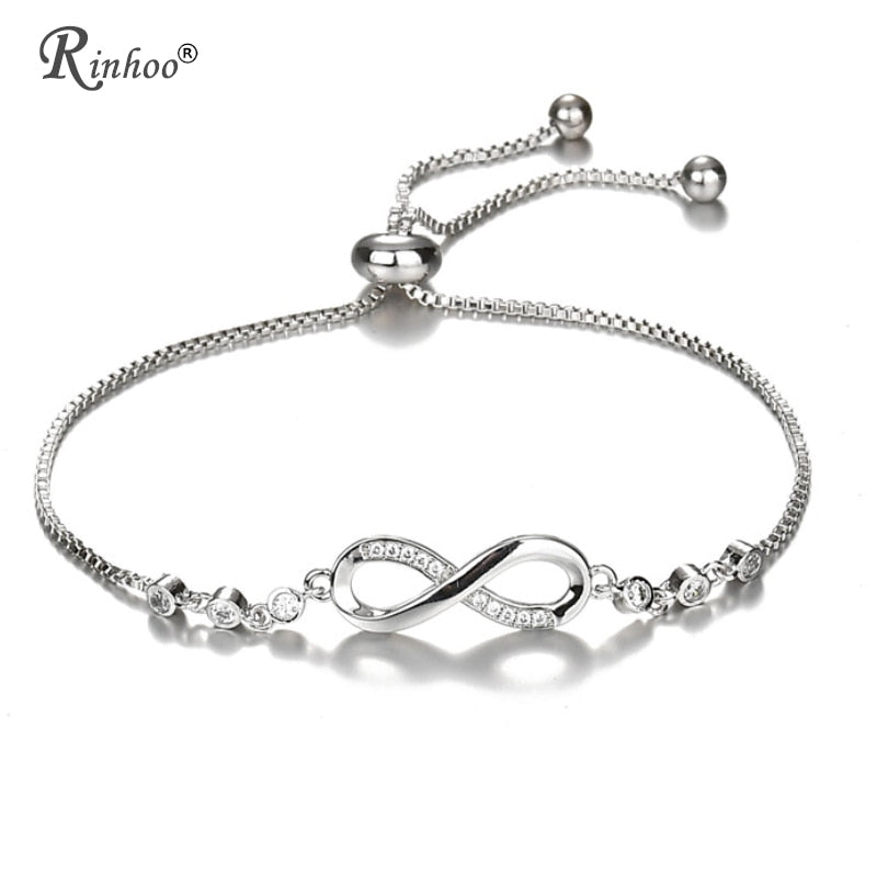 RINHOO Cubic Zirconia Tennis Infinity Friendship Bracelet & Bangles For Women Gifts Fashion Wedding Jewelry Pulseras Mujer