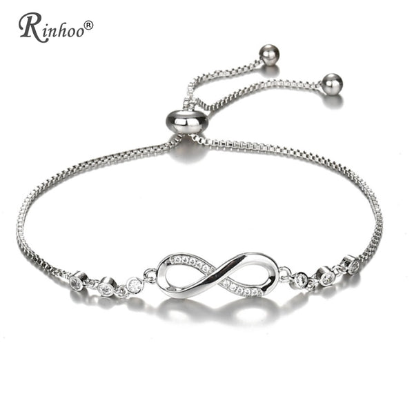 RINHOO Cubic Zirconia Tennis Infinity Friendship Bracelet & Bangles For Women Gifts Fashion Wedding Jewelry Pulseras Mujer
