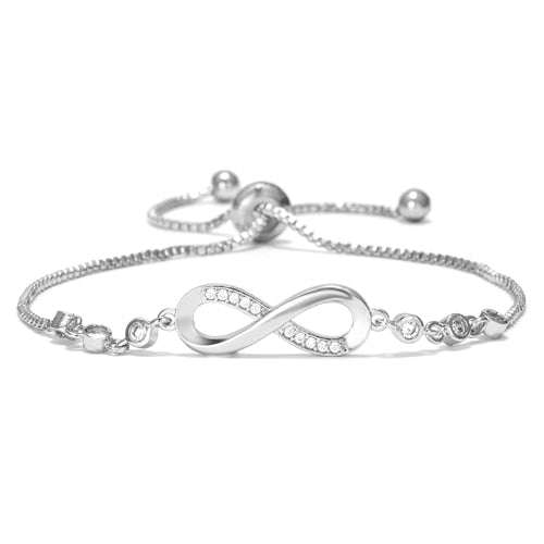 RINHOO Cubic Zirconia Tennis Infinity Friendship Bracelet & Bangles For Women Gifts Fashion Wedding Jewelry Pulseras Mujer