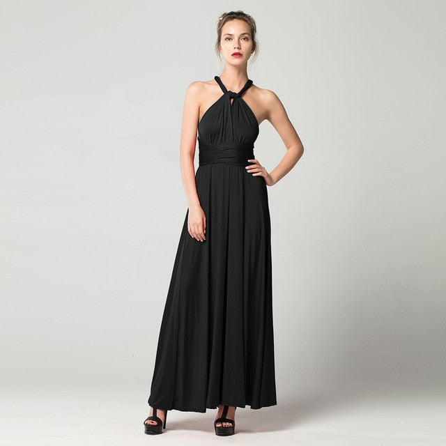 Sexy Long Dress Bridesmaid Formal Multi Way Wrap Convertible Infinity Maxi Dress Red Hollow Out Party Bandage Vestidos FICUSRONG