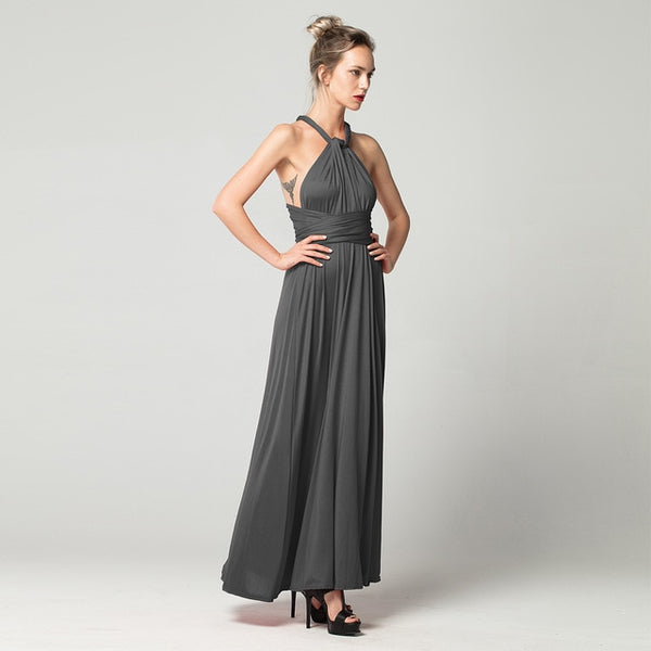 Sexy Long Dress Bridesmaid Formal Multi Way Wrap Convertible Infinity Maxi Dress Red Hollow Out Party Bandage Vestidos FICUSRONG