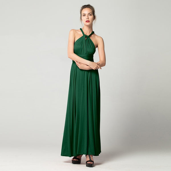 Sexy Long Dress Bridesmaid Formal Multi Way Wrap Convertible Infinity Maxi Dress Red Hollow Out Party Bandage Vestidos FICUSRONG